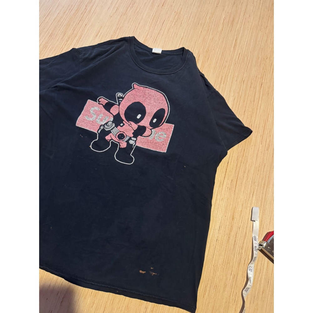 Fruit of the Loom Deadpool Dabbing Box Logo Graphic T-Shirt Mens XL Black 46
